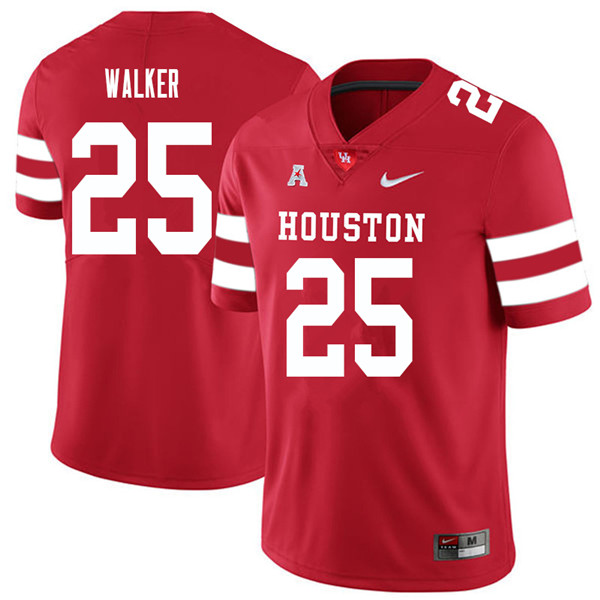 2018 Men #25 Kelan Walker Houston Cougars College Football Jerseys Sale-Red